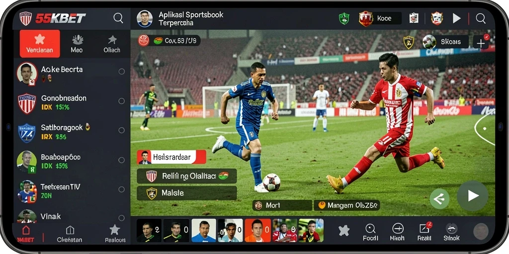 Tampilan gameplay aplikasi Sportsbook 55KBET yang menarik.