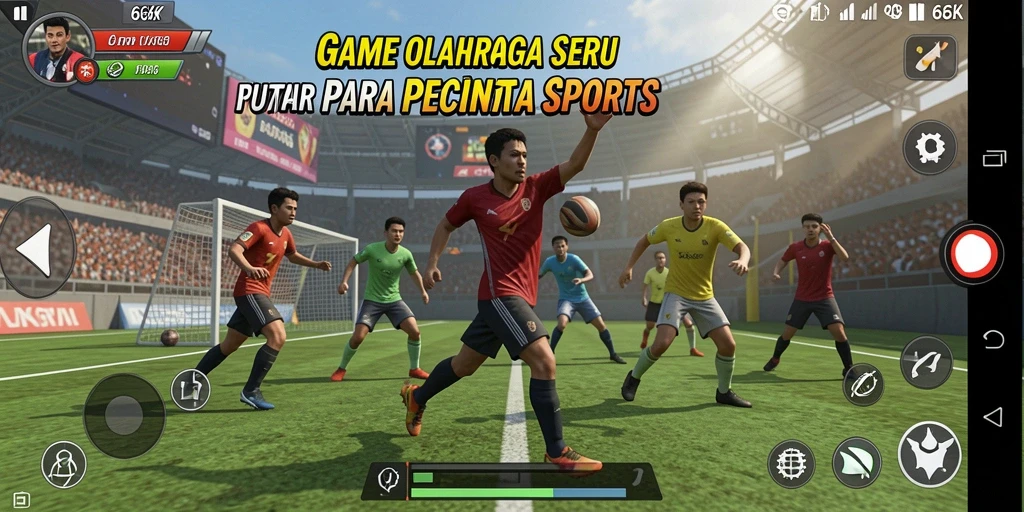 Tampilan gameplay 66K yang intens dan penuh aksi olahraga.
