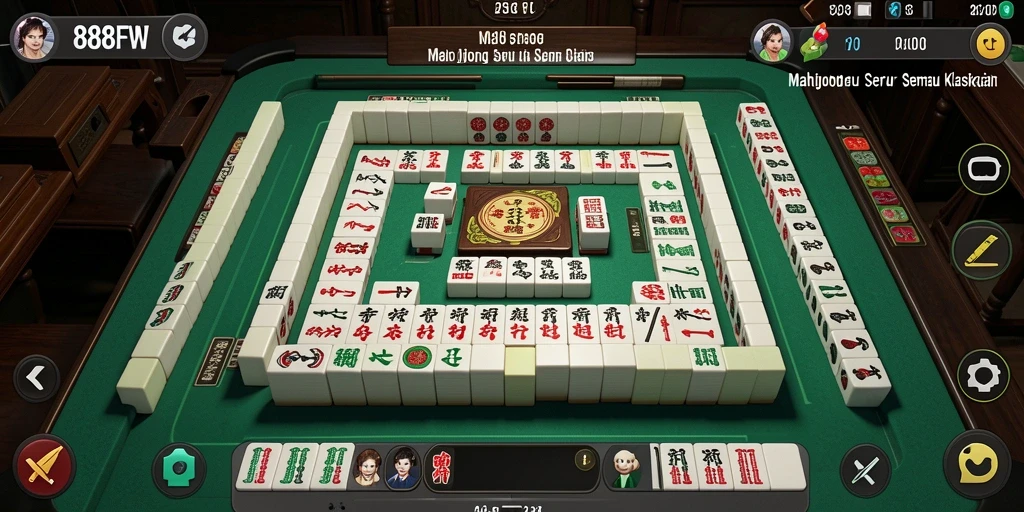 Screenshot dari gameplay 888FW yang menampilkan desain Mahjong menarik.