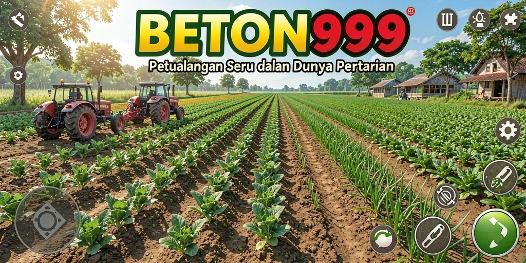 Tangkapan layar gameplay BETON999 dengan suasana pertanian yang ceria.