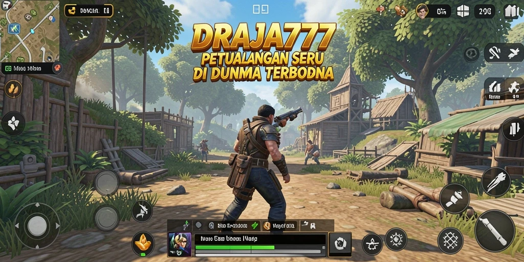 Tampilan gameplay DRAJA777 yang menggambarkan eksplorasi dunia terbuka.