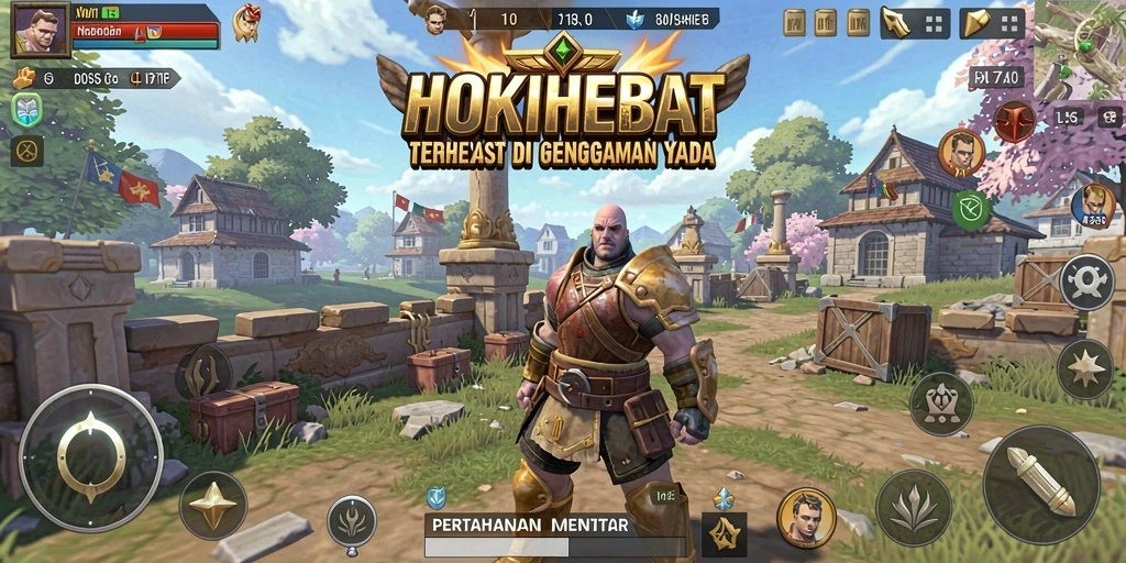 Screenshot HOKIHEBAT menunjukkan aksi seru dalam permainan Tower Defense.
