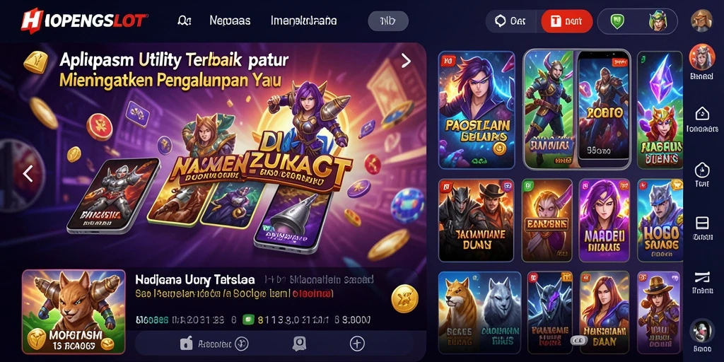 Tampilan utama HOPENGSLOT yang menonjolkan fitur Utility yang praktis.