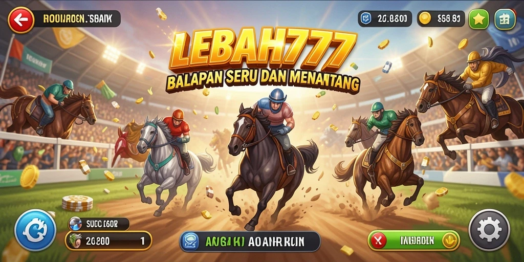 Screenshot LEBAH777 menampilkan aksi balapan yang mengesankan.