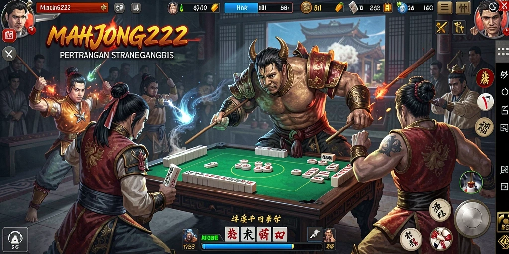 Tampilan mendebarkan dari pertarungan dalam MAHJONG222.
