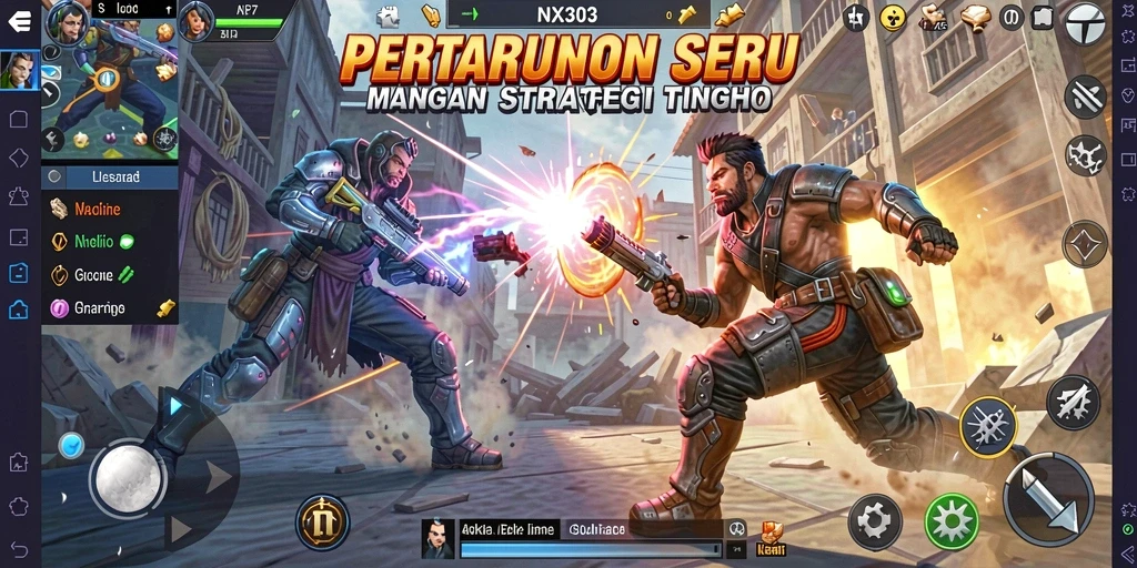 Tampilan seru gameplay pertarungan NX303.