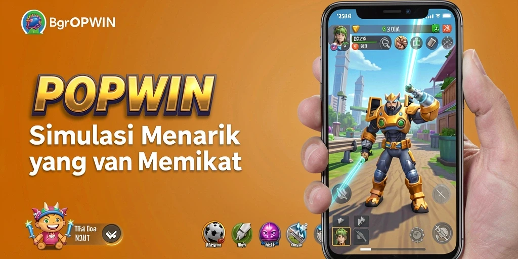 Tampilan gameplay <strong>POPWIN</strong> yang penuh warna dan interaktif.