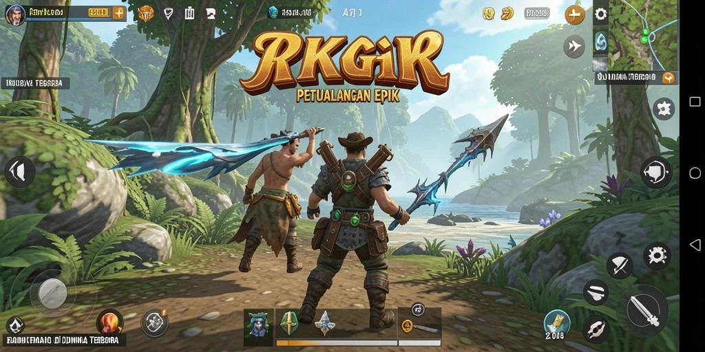 Screenshot utama RKGG menampilkan aksi seru dalam dunia petualangan yang menakjubkan.