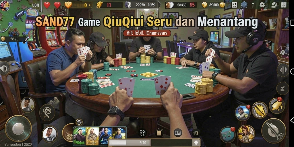 Tampilan menarik dari gameplay QiuQiu di SAND77.