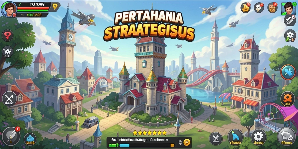 Gameplay menara pertahanan yang seru dan menarik.