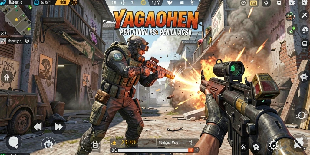 Tampilan intens dari gameplay YAGAOHEN yang memukau dan penuh aksi FPS.